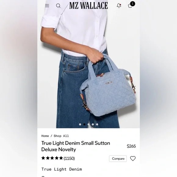 MZ Wallace Small Sutton Deluxe in True Light Denim VVVEUC! 𤩠- Picture 2 of 12